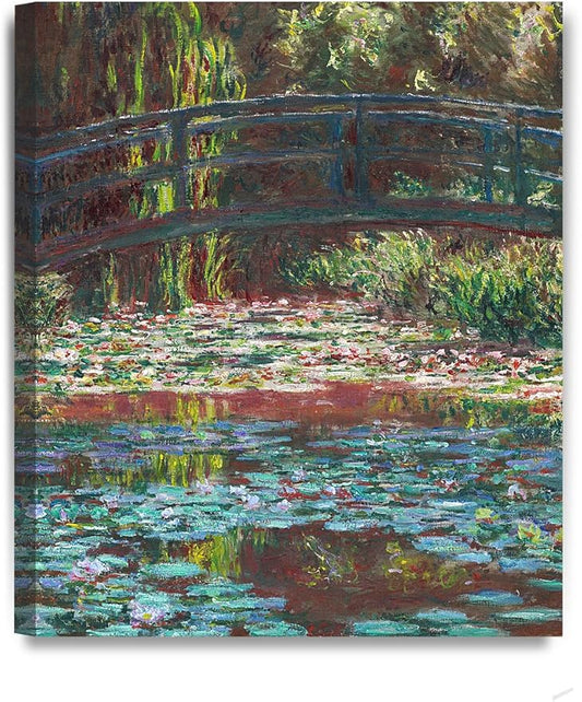 DECORARTS - Water Lily Pond 1900, Claude Monet Art Reproduction. Giclee Canvas Prints Wall Art for Home Decor 20x24''