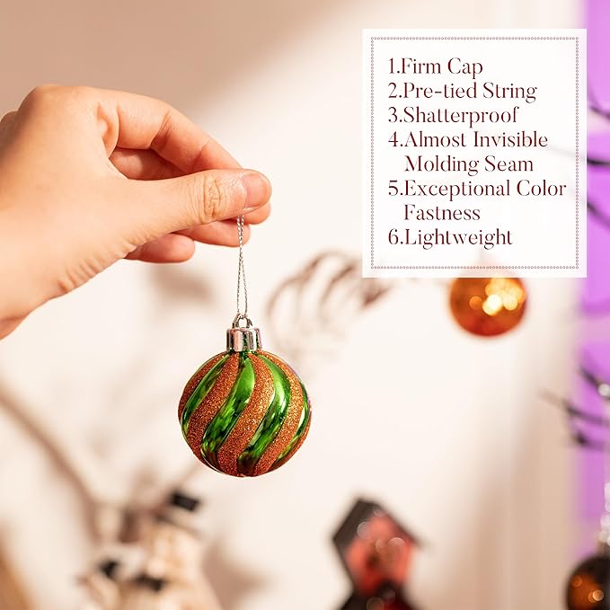 Valery Madelyn 28Pcs Halloween Heart Shaped Ornaments Gift Pack, Halloween Craft Painted Tree Heart Decorations, Orange Purple Green Christmas Baubles Hanging Indoor Holiday Party Decor