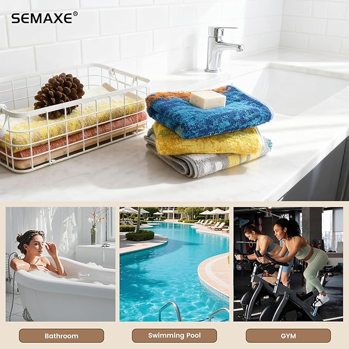 SEMAXE Hand Towels for Bathroom, 100% Cotton Towels with Hanging Loops, Soft and Absorbent, 4 Pack Hand Towel Set for Gym, Shower, Hotel, Spa and Kitchen, Colorful Towel - The Starry Night Collection