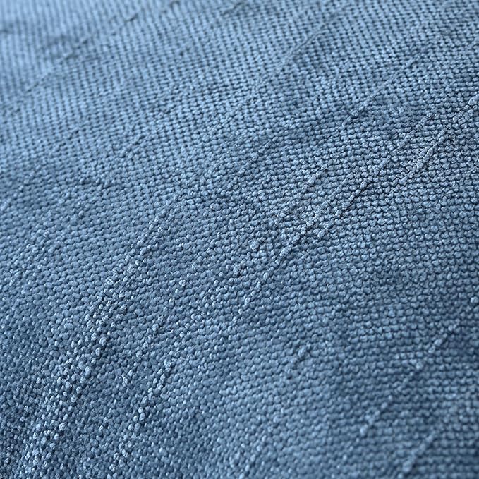 Set of 4 Soft Textured Decorative Throw Pillow Covers 18x18 Inch Cozy Farmhouse Cushion Cover Square Accent Pillow Cases for Bed Couch Sofa Living Room, Smoke Blue