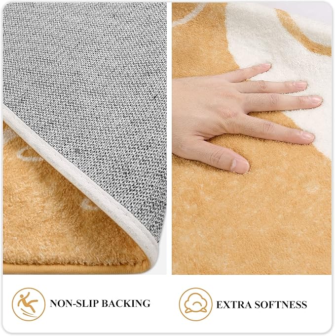 Lahome Boho Washable Kitchen Rug - 2x3 Small Non-Slip Entry Rugs for Inside House Soft Throw Area Rugs for Bedroom Botanical Print Floor Doormat Carpet for Bathroom Entryway Laundry Room Kids Room