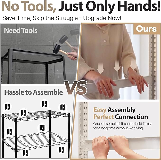 HOMEDANT House Lift-Beam White Boltless Heavy Duty Garage Storage Shelving Adjustable 5-Tier Metal Shelves Laminated Shelf Industrial Utility Rack Pantry 48.1" W x 24.4" D x 71.3" H 1Pack