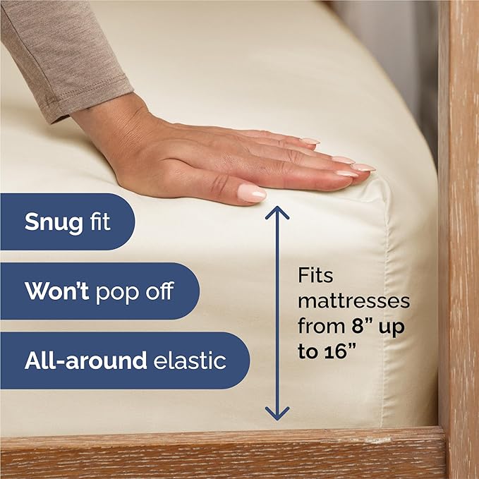 Split King Size 5 Piece Sheet Set - Comfy Breathable & Cooling Bed Sheets Set - Hotel Luxury Bedding for Women, Men, Kids, Teens, Boys & Girls - Deep Pockets, Soft, Wrinkle Free - Oeko-Tex - Off White