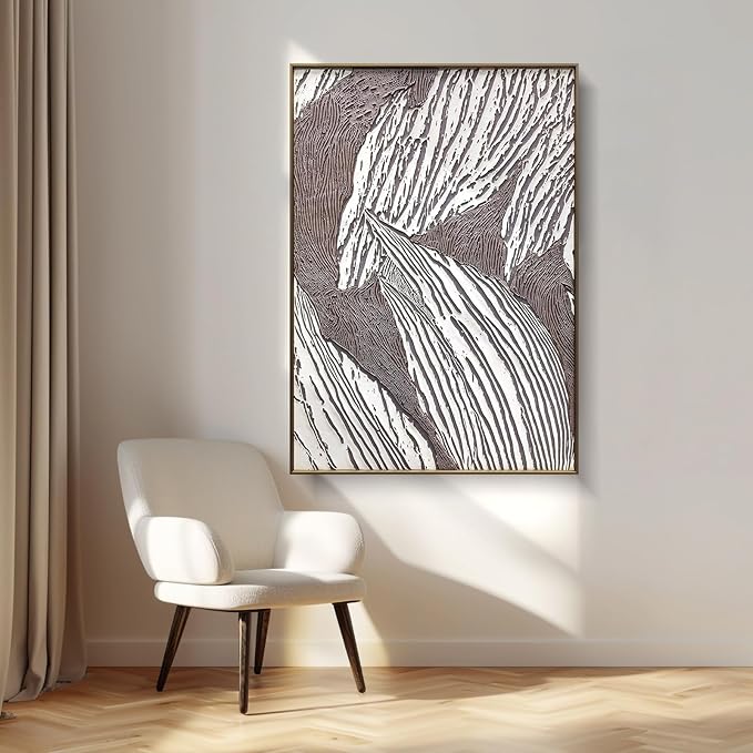 BrightA Abstract Wall Art - Black and White Wall Art for Office, Bedroom, Modern Decor - Acrylic Painting 27.6"x39.3"