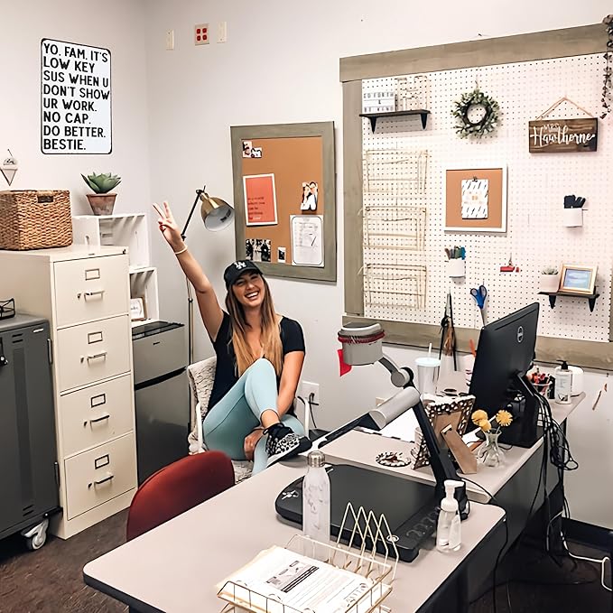 Students Teachers Gift Funny Math/English/Science/History Class It's Low Key Sus When U Don't Show Ur Work Tin Sign for Home Classroom Study Room Wall Decor 8x12 Inch (3233)