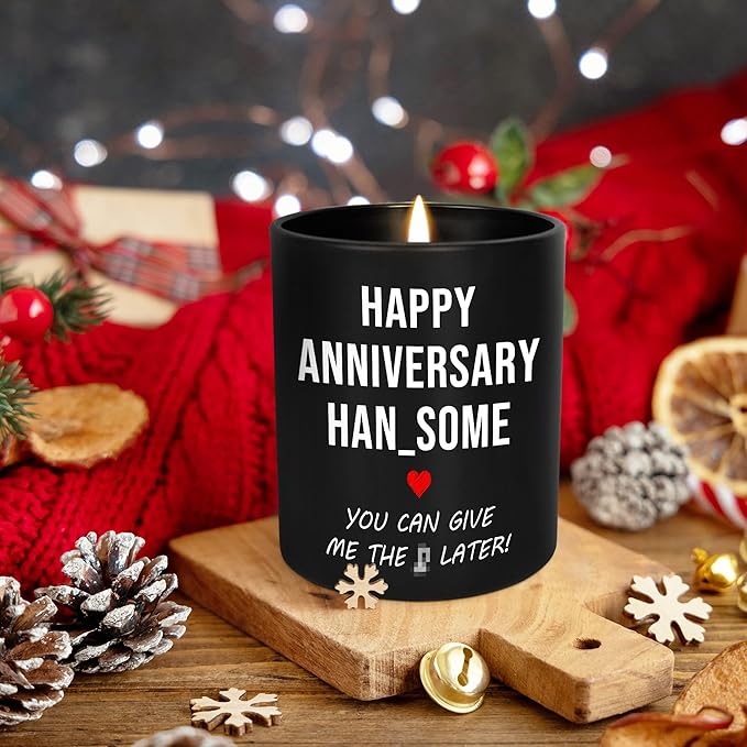 Funny Gifts for Him - Long Lasting Vanilla Lavender Scented Candle 10oz - 1 Year 10 Year 30th 50th Anniversary Wedding Gifts for Men Husband Him Boyfriend from Her Girlfriend Wife