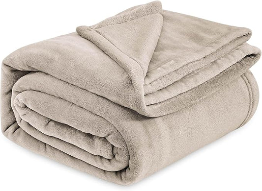 Bedsure GentleSoft Fleece King Size Blankets for Bed Oxford Tan - Soft Lightweight Plush Cozy Fuzzy Luxury Microfiber, 108x90 inches