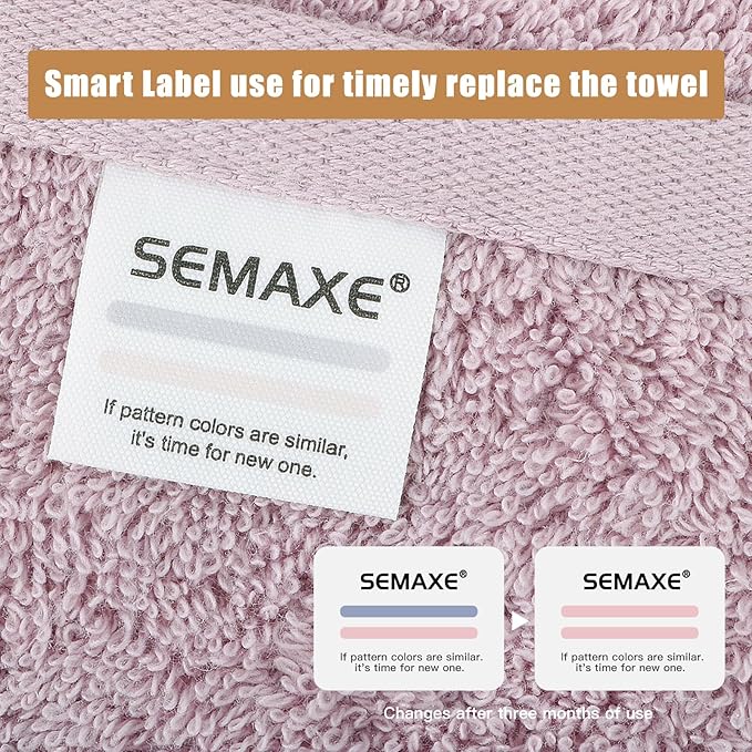 SEMAXE 12 Pack Hand Towels for Bathroom, 100% Cotton Towels with Hanging Loops, Soft and Highly Absorbent, Hand Towel Set for Gym, Shower, Hotel, Spa and Kitchen, Purple