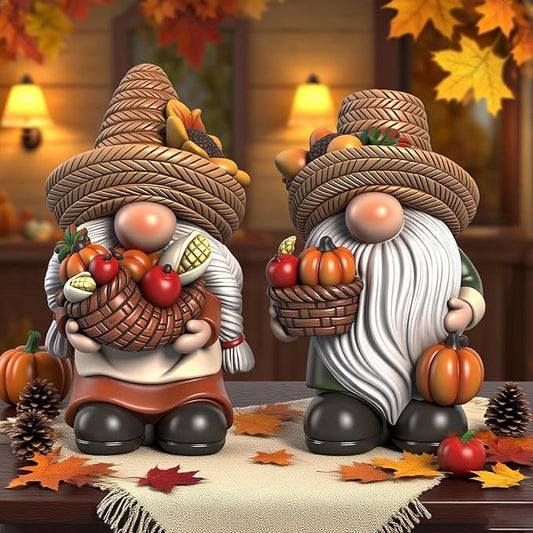 Fall Decorations for Home | Thanksgiving Table Decor - Fall Gnomes for Indoor & Otdoor Garden Pumpkin Thanksgiving Gnomes Figurines | Autumn Decor,Tabletop,Table Centerpieces, 4.2 "H