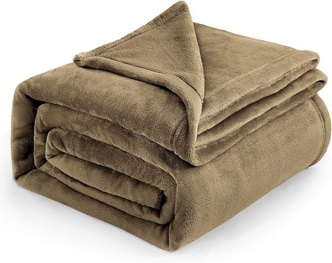 Bedsure GentleSoft Fleece Blankets King Size Camel - Bed Blanket Soft Lightweight Plush Cozy Fuzzy Luxury Microfiber, 108x90 inches