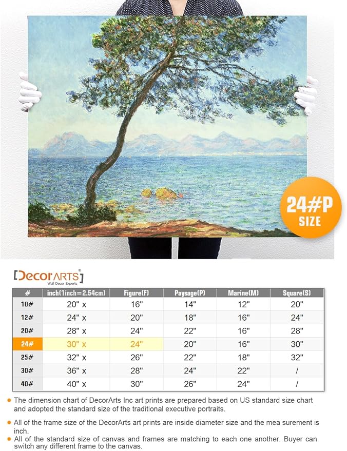 DECORARTS - The Esterel Mountains 1888, Claude Monet Art Reproduction. Giclee Canvas Prints Wall Art for Home Decor 30x24