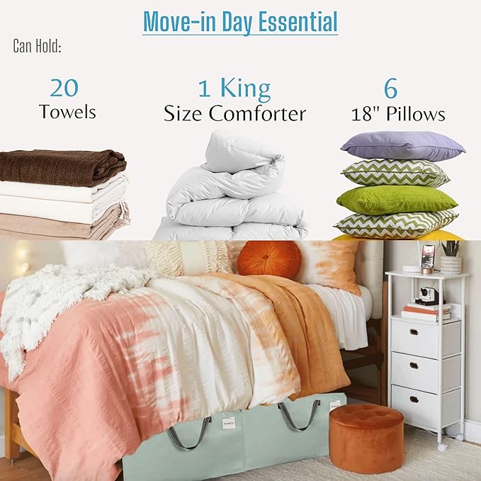 VENO 10 Pack Moving and Storage Bags, Heavy Duty, Alternative to Moving Boxes, Large Packing Totes Supplies for College Dorm Room with Zipper for Clothes, Wide Open Design (Shiny Light Green, 10 Pack)