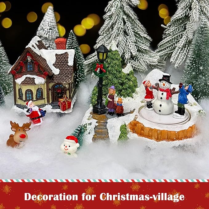 Apragaz Christmas Fake Snow Decoration, 1.1 LB Artificial Snow Fluffy Fake Snow Bulk, Flame Resistant Indoor Snow for Winter Village, Nativity, Christmas Tree, Christmas Decoration