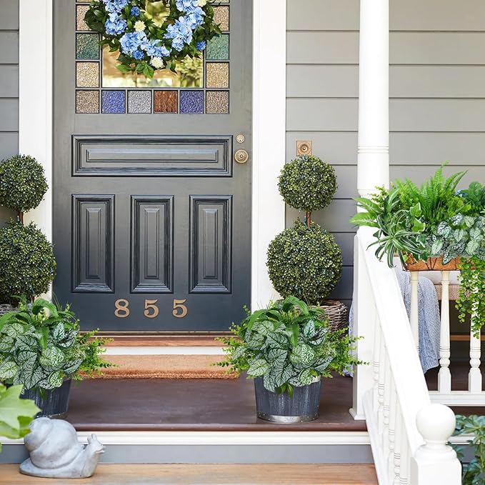 GTIDEA 19Pcs Outdoor Artificial Plants UV Resistant Fake Shrubs Bushes Plastic Greenery, Faux Plants for Outside Indoor Hanging Plants Garden Porch Window Box Home Wedding Farmhouse Décor