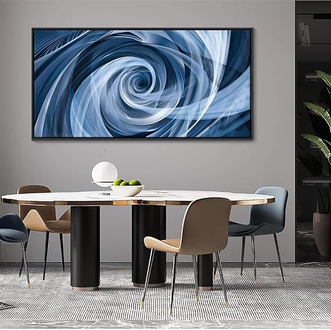 YDYSUNE Abstract art painting blue coil color graffiti white background modern artwork decoration living room bedroom kitchen 20x40 inches