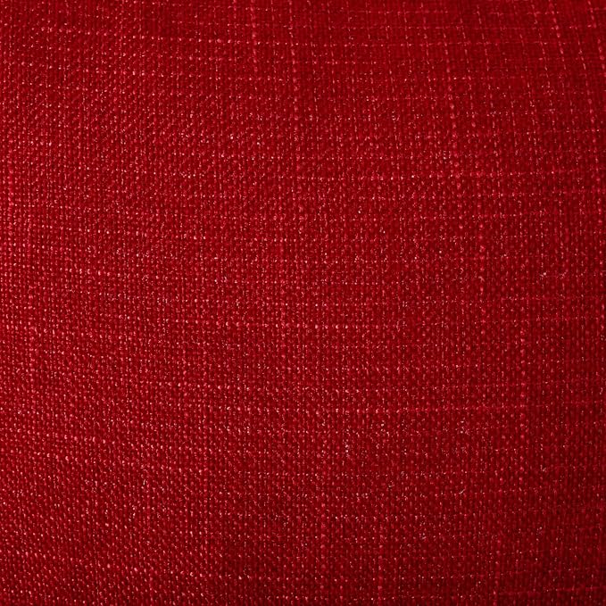 HAUSSY Red Linen Decorative Throw Pillow Covers 22x22 Inch Set of 2,Square Cushion Case with 3 Vintage Buttons,Modern Farmhouse Home Decor for Couch,Bed