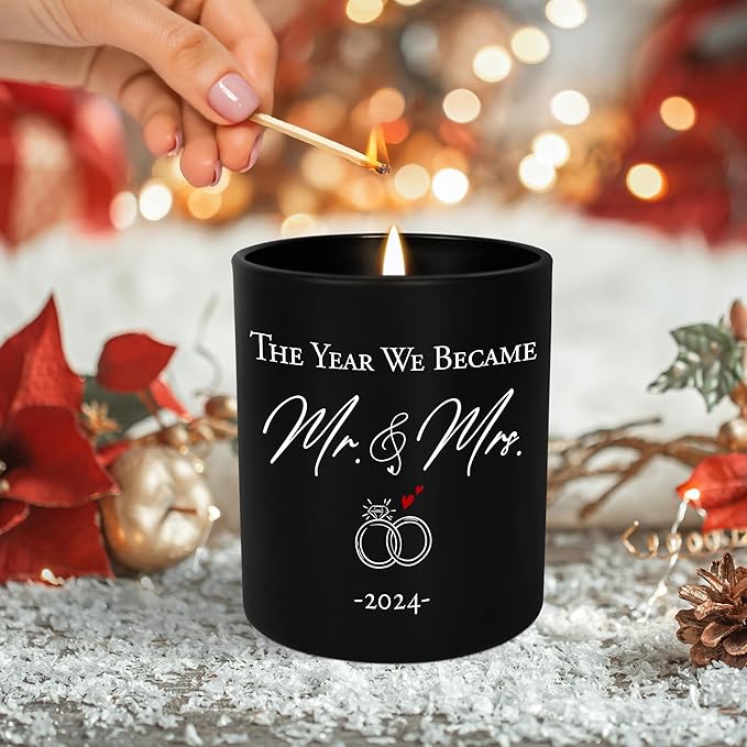 Wedding Gifts for Him Her - Long Lasting Vanilla Lavender Scented Candle 10oz - Wedding Anniversary 1st Married Mr and Mrs Gifts Women Bride for Couples 2025