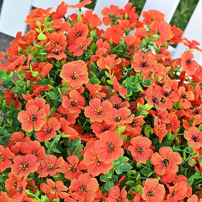 LADADA 6 Bundles Autumn Artificial Flowers for Outdoor Indoor Garden Home Decoration, Indoor Outdoor for Thanksgiving Christmas Wedding Party Home Garden Fireplace Décor