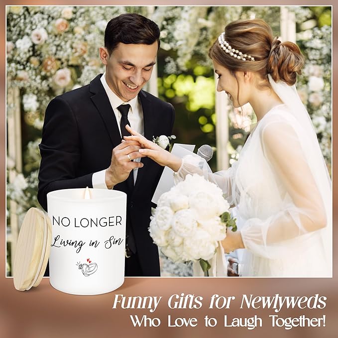 Engagement Gifts for Couples - Long Lasting Vanilla Lavender Candle 10 oz - Funny Wedding Gifts for Newly Engaged Couples, Bridal Gift for Women, Bridal Shower Gift Ideas