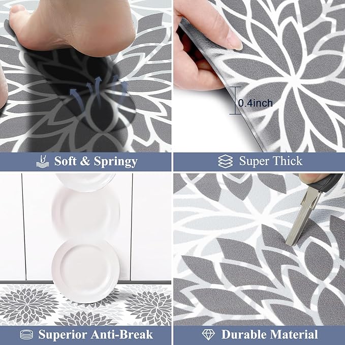 HEBE Kitchen Mat 20"x71" Anti Fatigue Floor Mat Runner Non Slip Kitchen Mats for Floor Waterproof Kitchen Rugs and Mats Ergonomic Cushioned Comfort Mat for Office,Sink,Laundry,Desk