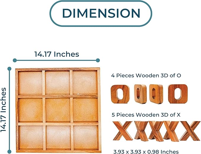 BSIRI Jumbo Tic Tac Toe Board Games - Wall Tic Tac Toe for Rustic Home Decor Farmhouse Decor, Patio Decor, Coffee Table Decor, Ideal Outdoor Games, Game Night, Family Games, Unique Gifts for Couples