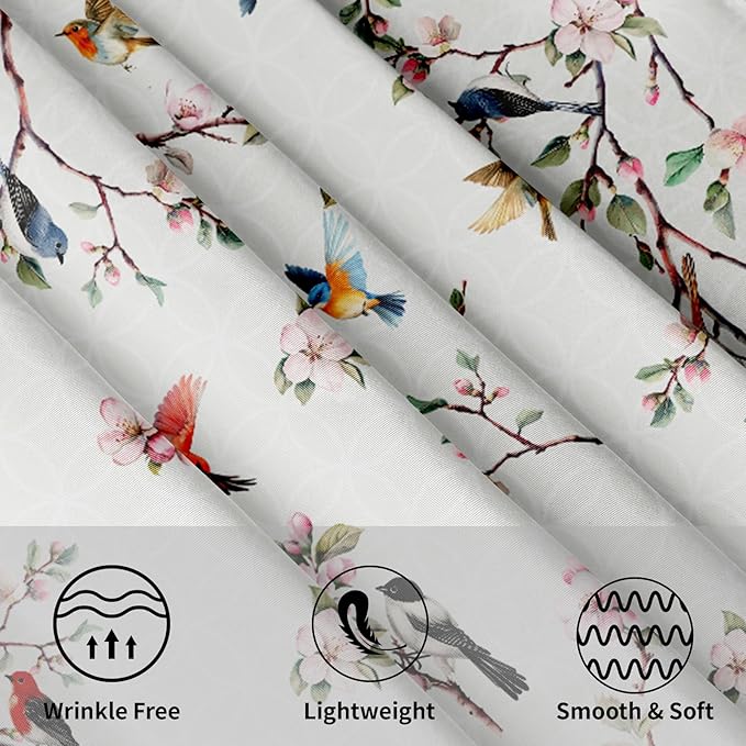 Spring Flowers Round Table Cloth Spring Hummingbird Round Tablecloth 60 Inch Spring Summer Circle Table Cover Colorful Floral Birds Table Cover for Kitchen Dining Room Farmhouse Indoor Outdoor Decor