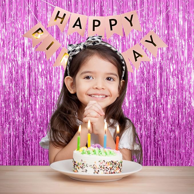 5 Pack Foil Curtain Backdrop Metallic Tinsel Foil Fringe Curtains Photo Booth Props for Birthday Wedding Engagement Baby Shower Bachelorette Christmas Holiday Celebration Party Decorations