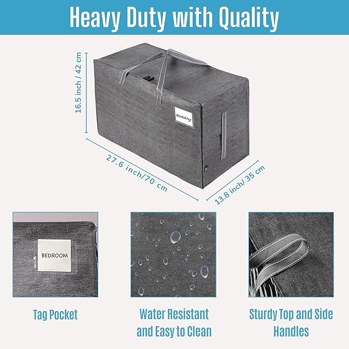 VENO 8 Pack Moving and Storage Bags, Heavy Duty, Alternative to Moving Boxes, Large Packing Totes Supplies for College Dorm Room with Zipper for Clothes, Wide Open Design (Dark Gray, 8 Pack)