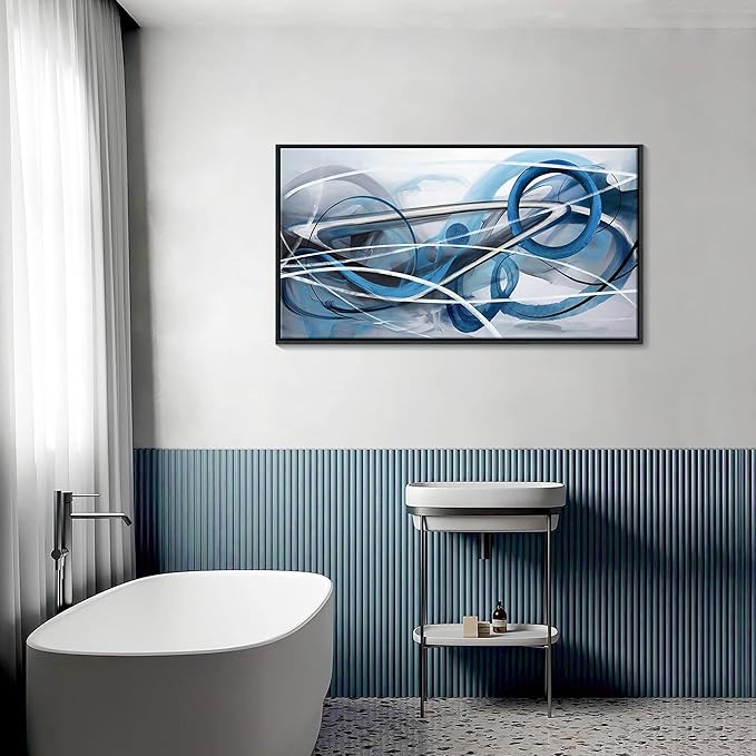 YDYSUNE Large Abstract Wall Art Blue Canvas Wall Decor Paintings Abstract Artwork for Living Room Pictures for Bedroom Decor Office Home Decoration Artwork for Walls 20×40IN