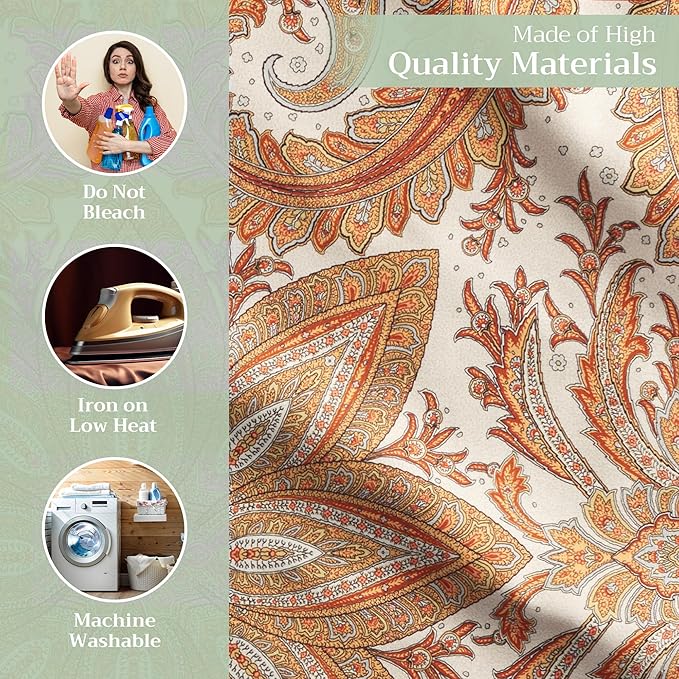 Maison d' Hermine Cloth Napkins Set of 4 100% Cotton Everyday Reusable Square Napkins Cloth Washable, Dinner, Party, Wedding, Restaurant (Kashmir Paisley, 20" x 20")