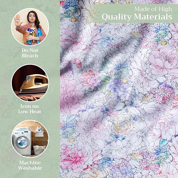 Maison d' Hermine Cloth Napkins Set of 4 100% Cotton Everyday Reusable Square Napkins Cloth Washable, Dinner, Party, Wedding, Restaurant, Spring/Summer (Floral Love, 20" x 20")