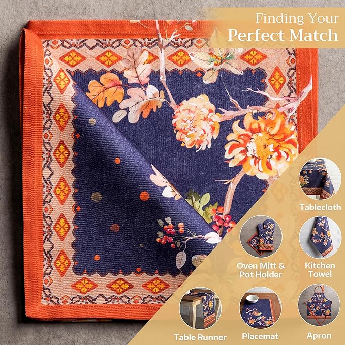 Maison d' Hermine Cloth Napkins Set of 4 100% Cotton Everyday Reusable Square Napkins Cloth Washable, Dinner, Party, Wedding, Restaurant (Kelim - Infinity, 20" x 20")