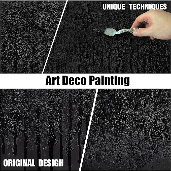 Abstract Painting Wall Art for Bedroom Black Pictures for Living Room Canvas Wall Decor for Office Men Size 24 x 47 Inch