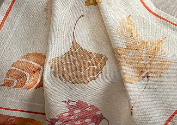 Maison d' Hermine Cloth Napkins Set of 4 100% Cotton Everyday Reusable Square Napkins Cloth Washable, Dinner, Party, Wedding, Restaurant (Colors of Autumn, 20" x 20")