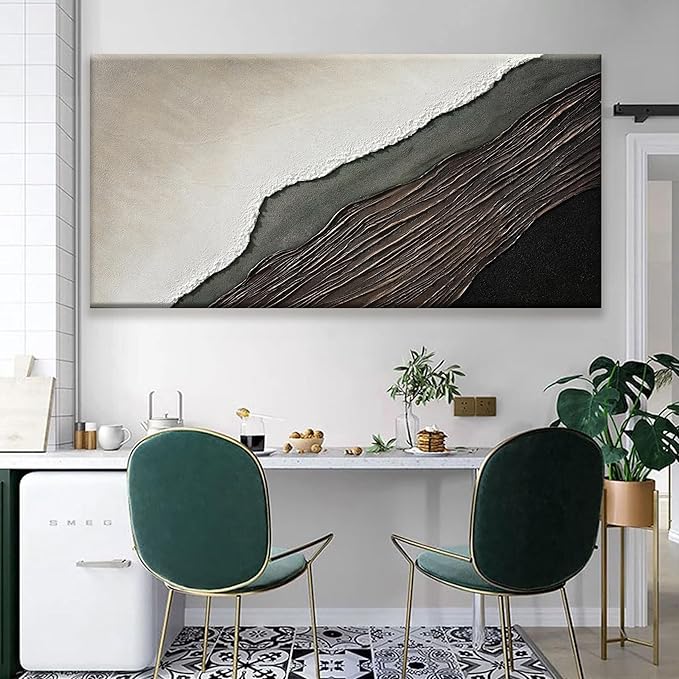 Tsomzxng Large Abstract Wall Art For Living Room Decor Black Brown Wall Art Painting Prints Minimalist Abstract Art Modern Canvas Art Wall Decor For Bedroom Kitchen Office Artwork 29"×58"