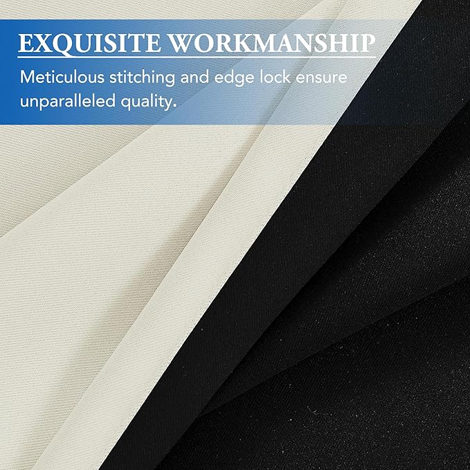 Beauoop 100% Blackout Curtains 84 Inches Long for Patio Sliding Door Cream Solid Extra Wide Room Darkening Thermal Insulated Room Divider Soundproof Grommet Window Treatment Drapes,100x84 Set of 1