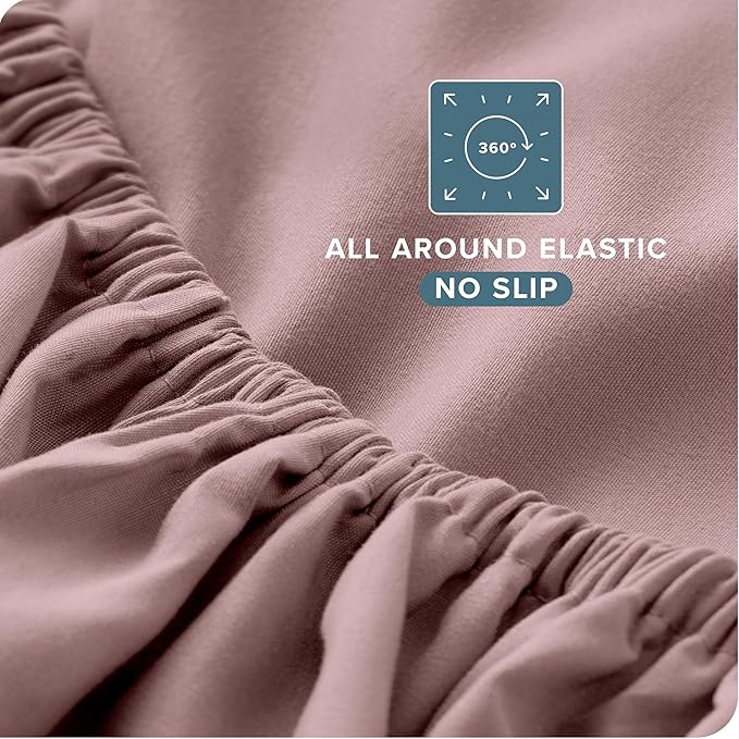 Bare Home Full Sheet Set - Luxury 1800 Ultra-Soft Microfiber Full Bed Sheets - Double Brushed - Deep Pockets - Easy Fit - 4 Piece Set - Bedding Sheets & Pillowcases (Full, Mauve)