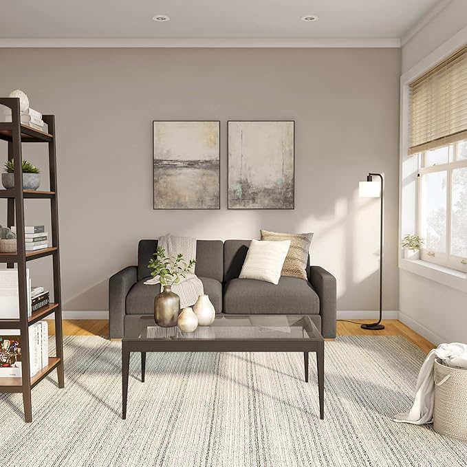 Cadmus 57" Tall Floor Lamp with Glass Shade in Blackened Bronze/White