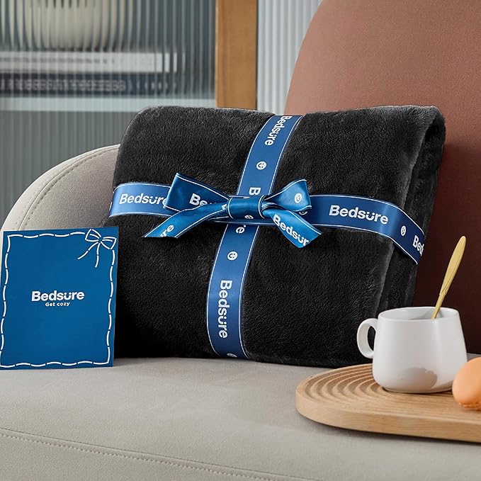 Bedsure GentleSoft Fleece Blankets King Size Black - Bed Blanket Soft Lightweight Plush Cozy Fuzzy Luxury Microfiber, 108x90 inches