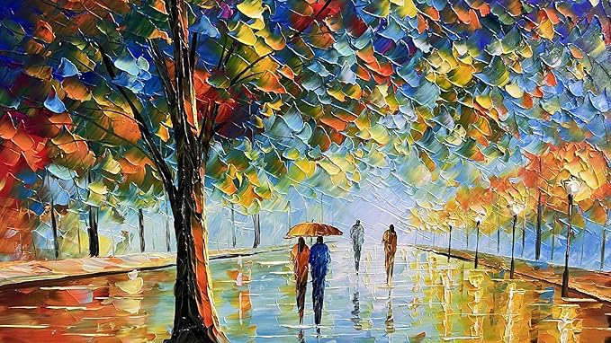 Tyed art- Large Contemporary Wall Art Landscape Oil Painting On Canvas palette knife Textured Tree Painting hand-painted Acrylic Abstract Landscape wall art modern canvas painting Living room bedroom bedside sofa background painting 30x60inch