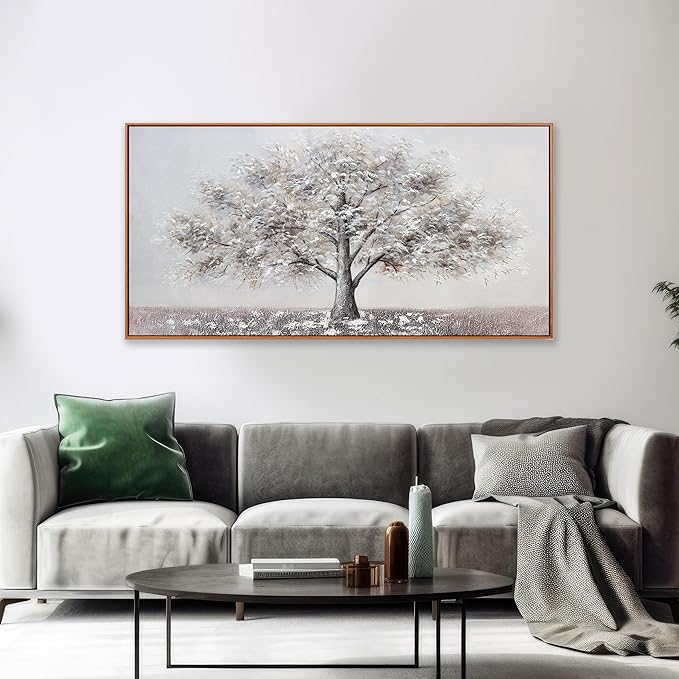 Room Decor Abstract Art Wall Decor Tree of Life Canvas Wall Art Unique Wall Decor Framed Artwork Modern Aesthetic Suitable for Living Room Bedroom and Office Home Decor 28x59 In