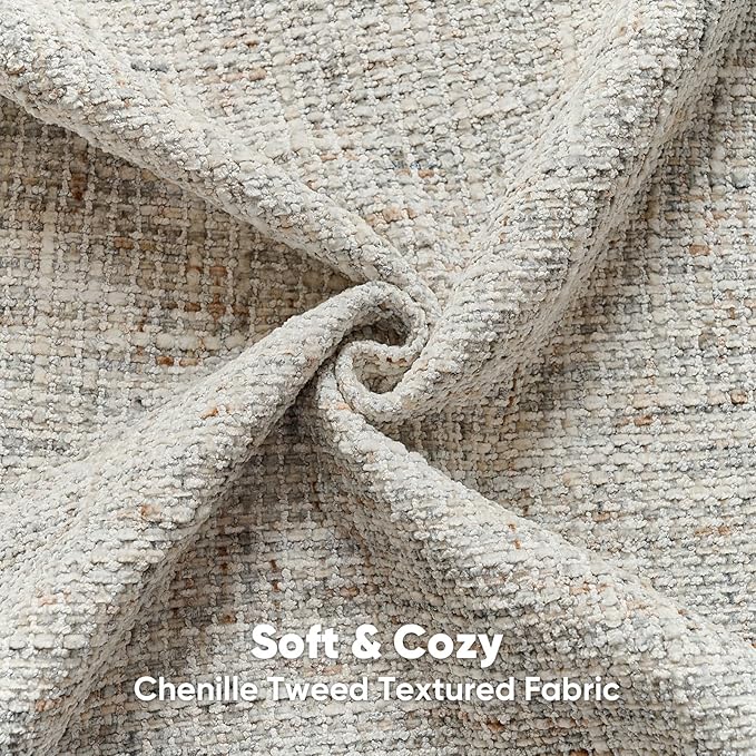 FUTEI Grey Decorative Throw Pillow Covers 18x18 Inch Set of 2,Soft Chenille Tweed Textured Cushion Case,Modern Home Decor for Couch Bed Living Room