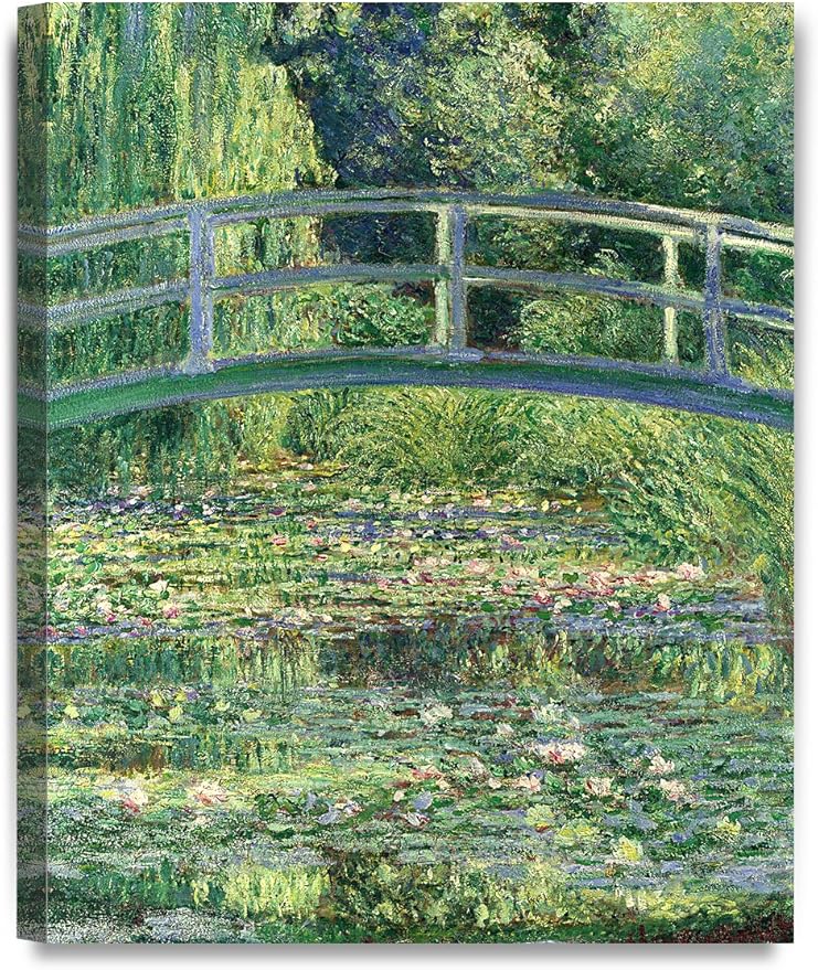 DECORARTS - The Japanese Bridge (The Water-Lily Pond), Claude Monet Art Reproduction. Giclee Canvas Prints Wall Art for Home Decor 16x20
