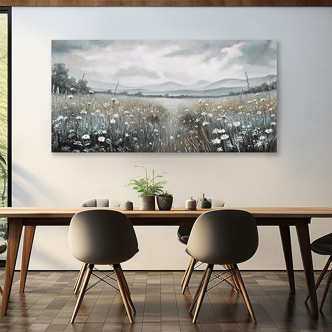 Glvzygy Canvas Wall Art Vintage Wall Decor Classical Painting Canvas Prints Vintage Floral Wall Art for Home Room Bathroom Decor Living and Office Home Decor 29"x58"