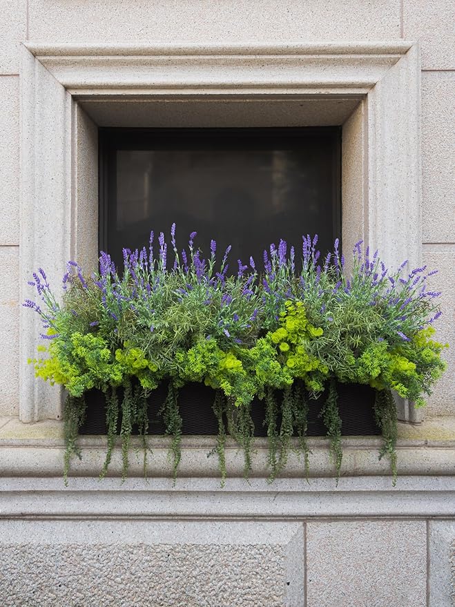 PARTY JOY 17 Bunches Fake Plants Outdoor, Fake Bushes UV Resistant Artificial Flowers Greenery Shrubs Faux Greenery for Outdoor Garden Patio Front Porch Yard Decor