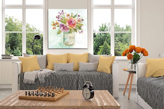 Wexford Home Summer Roses Gallery Wrapped Canvas Wall Art, 40x40