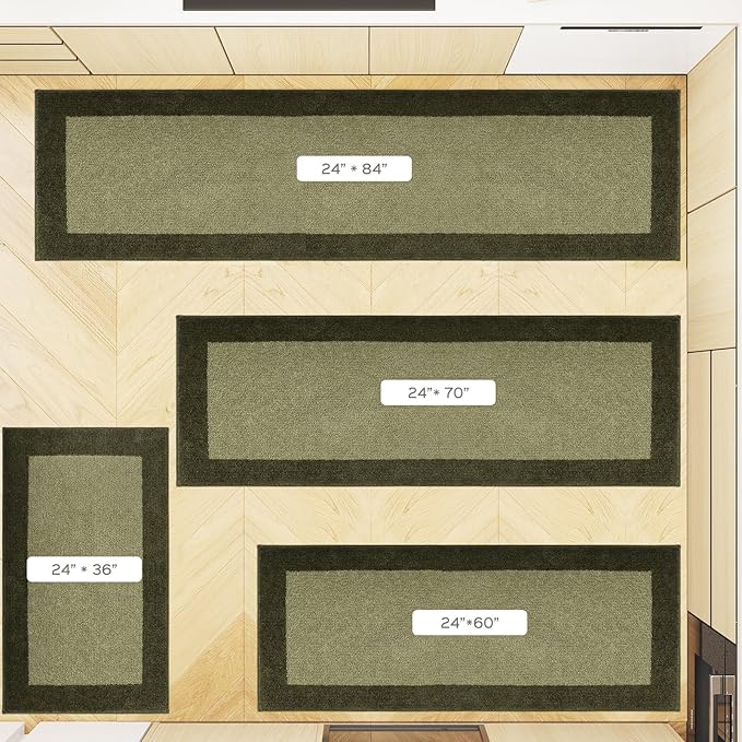 Machine Washable Throw Rug 24" x 36", Non Slip Kitchen Mat for Floor, Absorbent Entryway Rug for Kitchen, Bathroom, Door