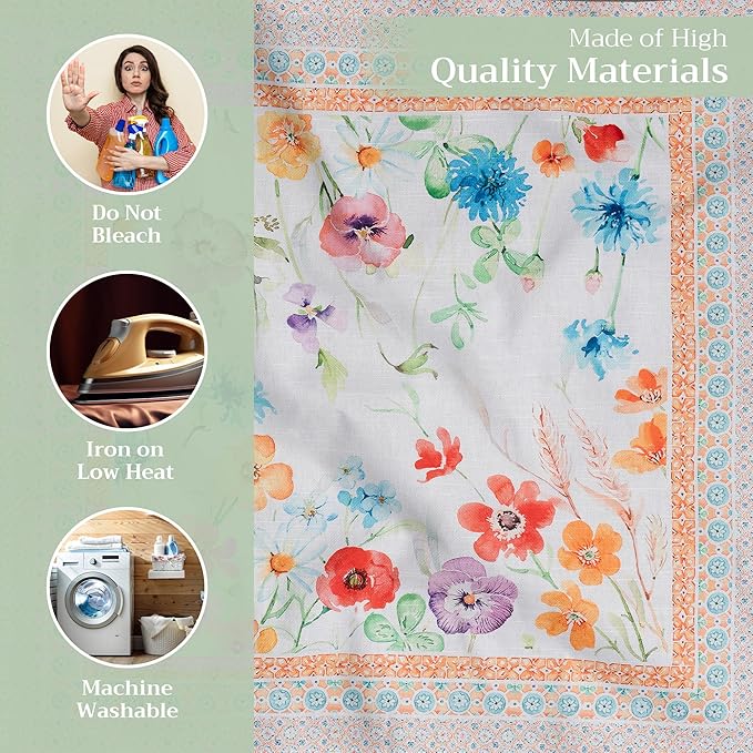 Maison d' Hermine Cloth Napkins Set of 4 100% Cotton Everyday Reusable Square Napkins Cloth Washable, Dinner, Party, Wedding, Restaurant, Spring/Summer (Summer Whisper, 20" x 20")