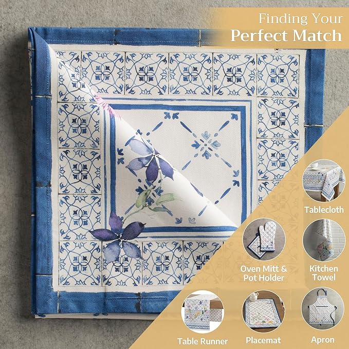 Maison d' Hermine Cloth Napkins Set of 4 100% Cotton Everyday Reusable Square Napkins Cloth Washable, Dinner, Party, Wedding, Restaurant, Spring/Summer (Faience, 20" x 20")