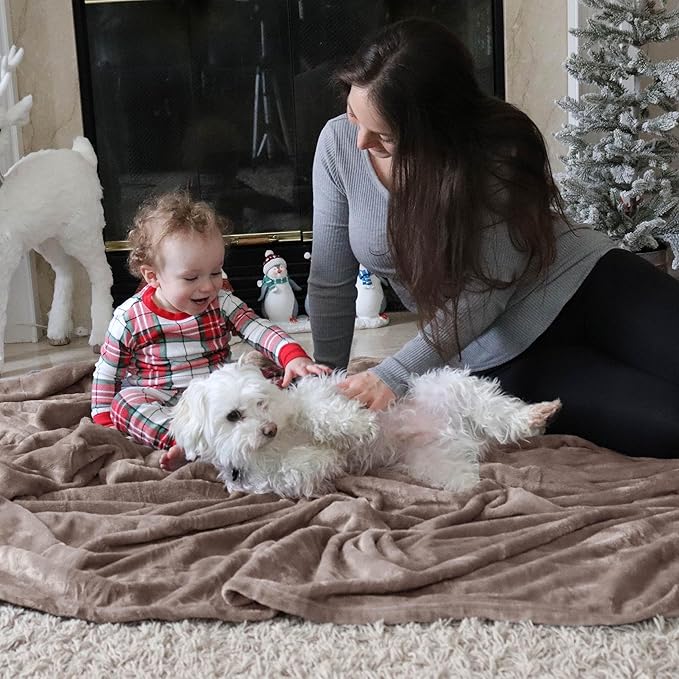 Bedsure GentleSoft Fleece Throw Blanket for Couch Mocha Brown - Lightweight Plush Fuzzy Cozy Soft Blankets and Throws for Sofa, 50x60 inches